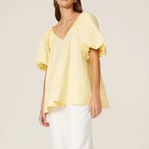 Co Yellow Puff Sleeve Top Size Medium